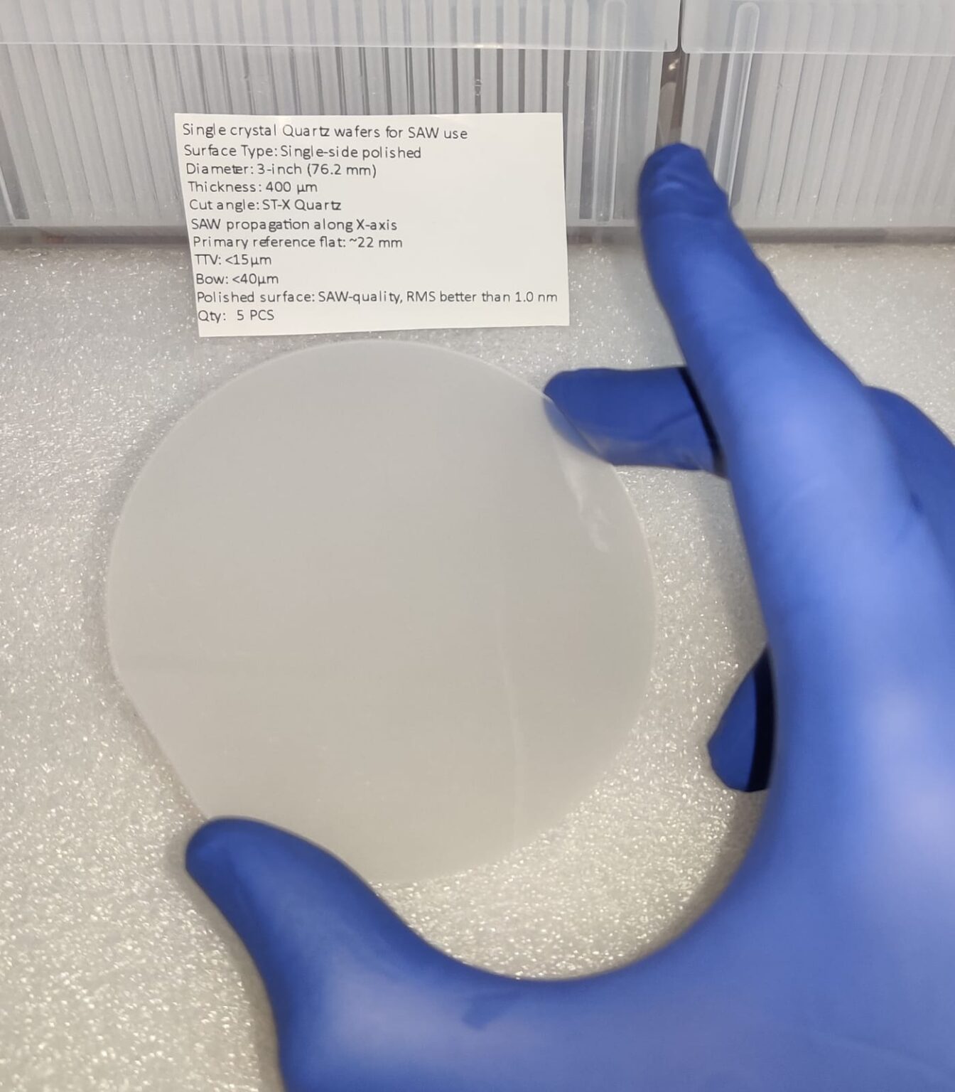 ST Cut Single Crystal Quartz Wafer 3 Inch SSP Vritra Technologies st-cut-single-crystal-quartz-wafer-3-inch-ssp-vritra-technologies